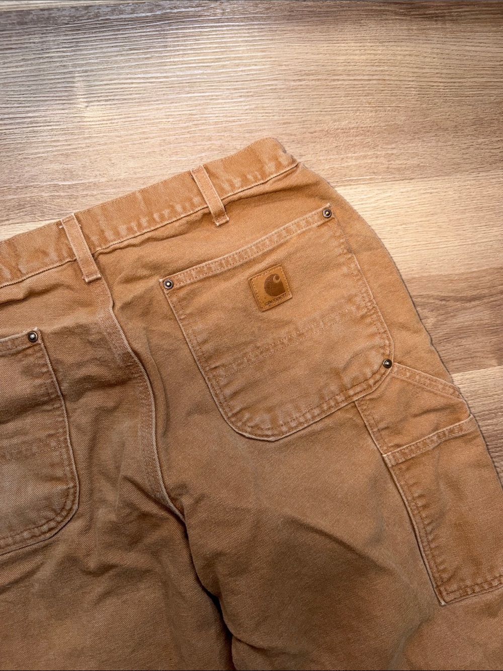 Carhartt Vintage 1990s Double Knee Brown Canvas Work Pants Loose Fit 34X32 - Picture 8 of 10